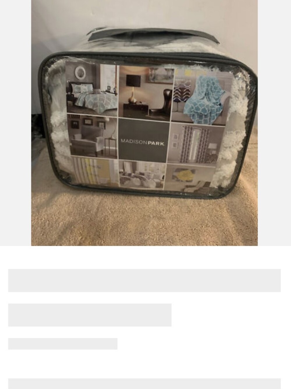 Madison Park White and Gray Comforter Duvet Set